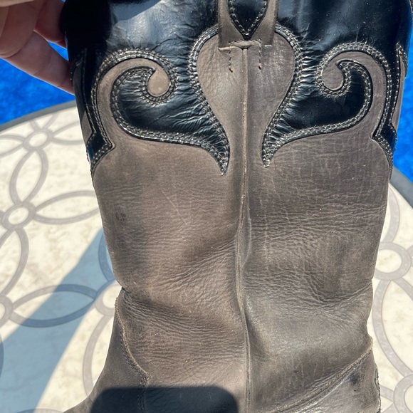 Men’s SZ 8.5 PARAGON Black Cowboy Boots Vintage - Picture 7 of 11